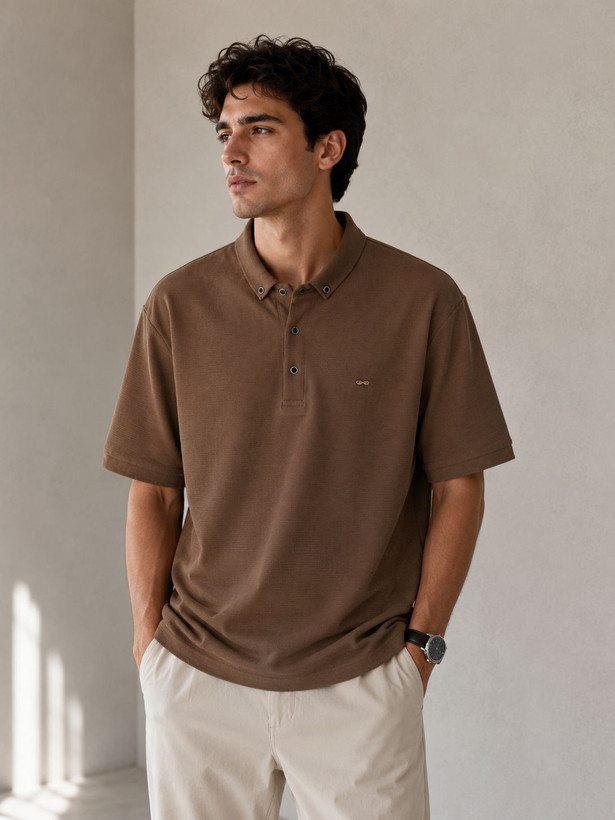 پلوشرت مردانه پارچه کنفی – یقه دکمهدار Men's polo shirt