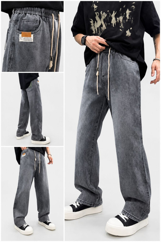 شلوار بگ جین وارداتی مدل کمرکش Baggy jeans